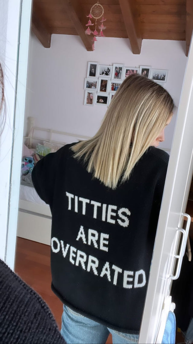 Titties Back In Town Crop Sweater
