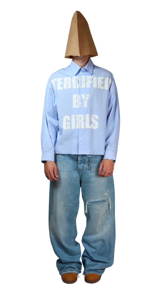 Camisa Azul Rayas Aterrorizadas