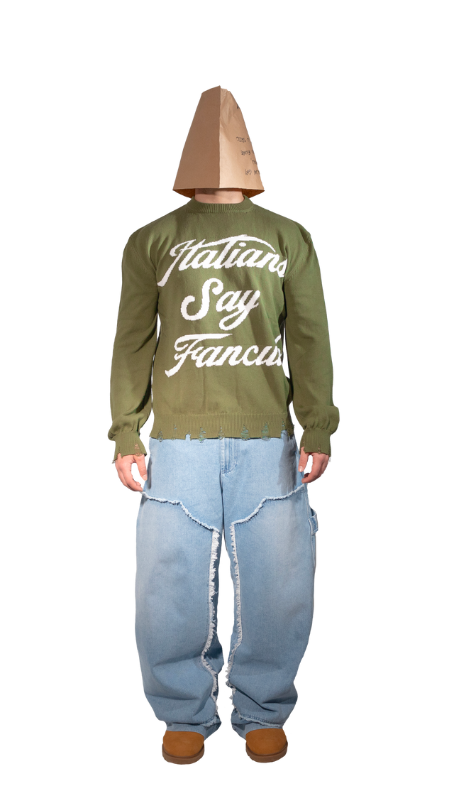 Italians Green Destroyed Sweater - Pogostore.it