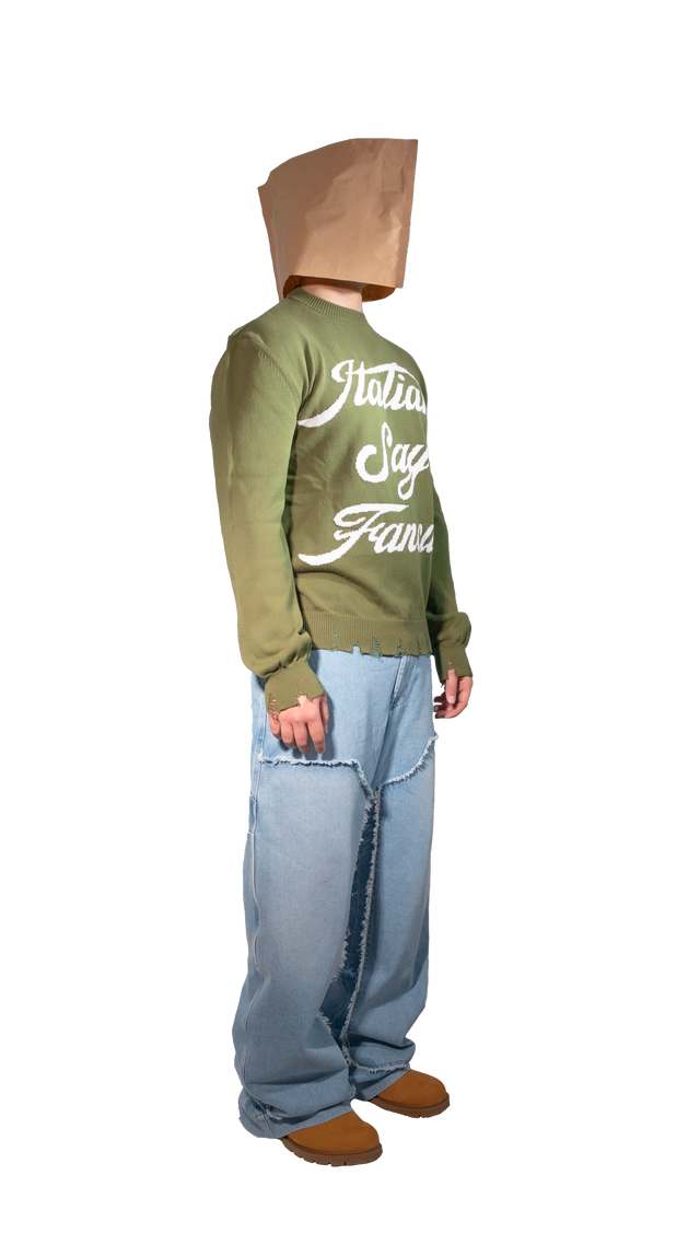 Italians Green Destroyed Sweater - Pogostore.it