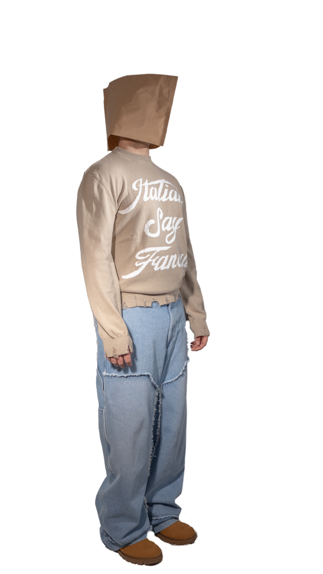 Italians Beige Destroyed Sweater - Pogostore.it