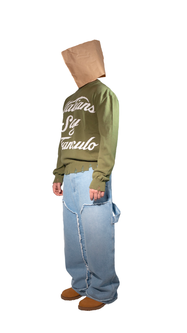 Italians Green Destroyed Sweater - Pogostore.it