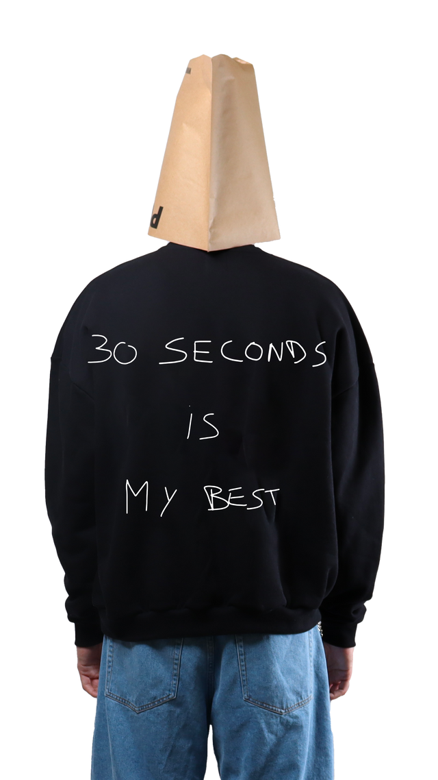 30 seconds Black Crewneck