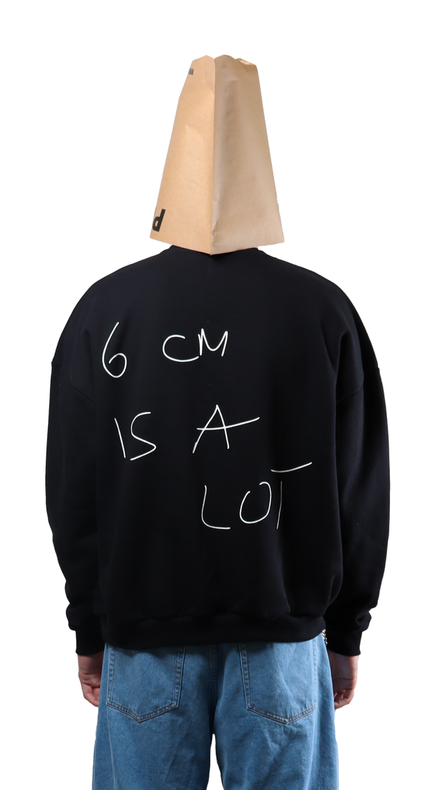 6cm Black Crewneck