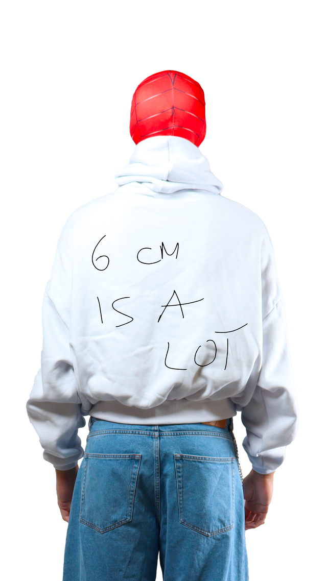 6cm White Hoodie